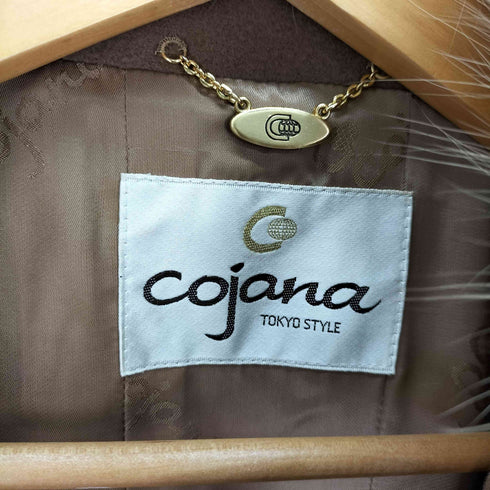 コジャーナ cojana ウール100 フォックスファーカシミア混 ステンカラーコート レディース