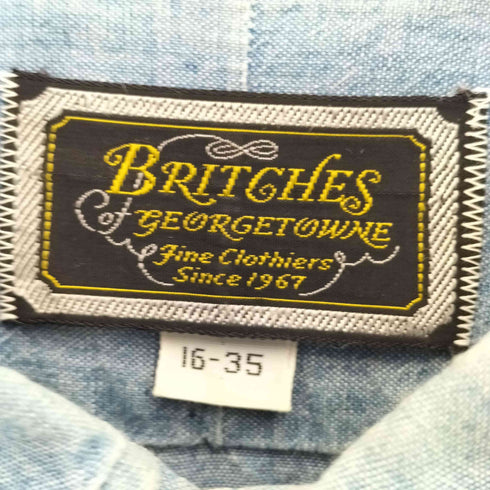 BRITCHES 60S~70S シャンブレー L/S BD シャツ メンズ 16-35