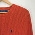 ポロラルフローレン POLO RALPH LAUREN 現行タグ コットン100% スモールポニー刺繍 ケーブルニット メンズ import:M