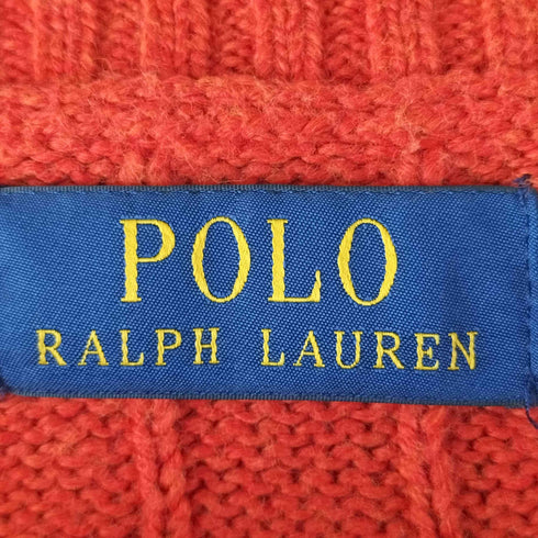 ポロラルフローレン POLO RALPH LAUREN 現行タグ コットン100% スモールポニー刺繍 ケーブルニット メンズ import:M