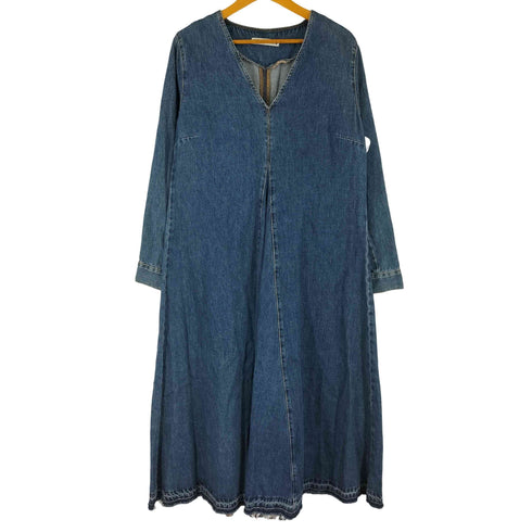 ザラ ZARA Aライン デニムマキシワンピース レディース import:L