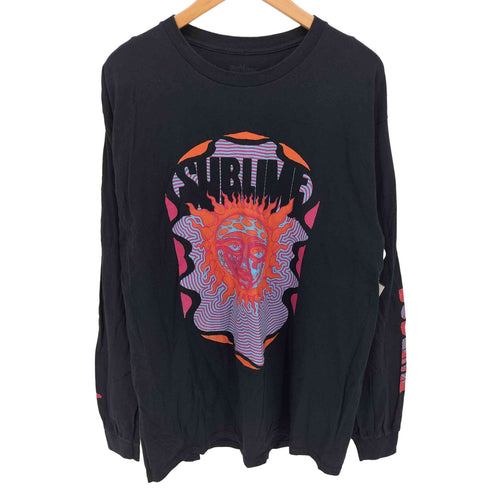 バンド 騙し絵 プリント 長袖 Tシャツ バンT メンズ L