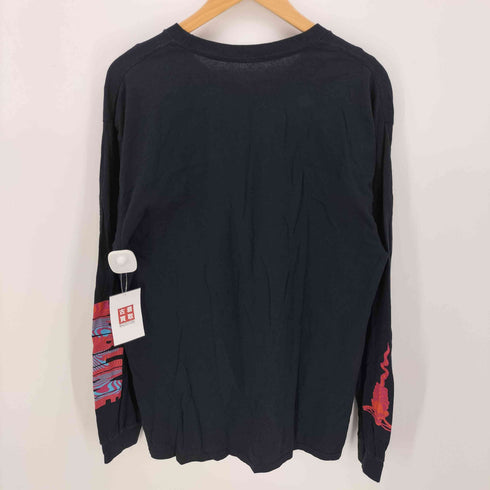バンド 騙し絵 プリント 長袖 Tシャツ バンT メンズ L