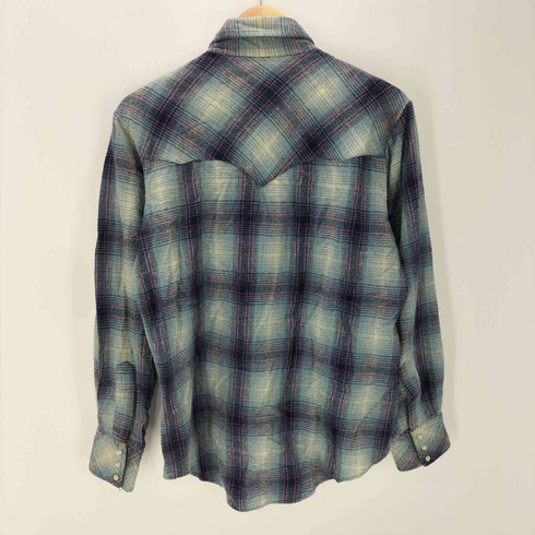 mirror western wear 70-80S ウエスタン フランネル チェック シャツ 襟芯 メンズ