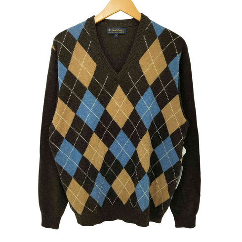 ブルックスブラザーズ BROOKS BROTHERS ラムズウール アーガイル Vネック ニット メンズ import:M