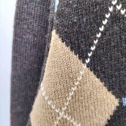 ブルックスブラザーズ BROOKS BROTHERS ラムズウール アーガイル Vネック ニット メンズ import:M