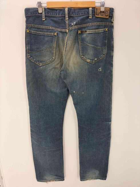 リー Lee 90-00S OLD ストレート デニム パンツ リペア タタキ 片耳 赤耳 メンズ 36×33