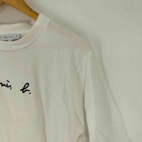 アニエスベー agnes b. 白タグ プリントクロップド丈 Tシャツ レディース JPN:3