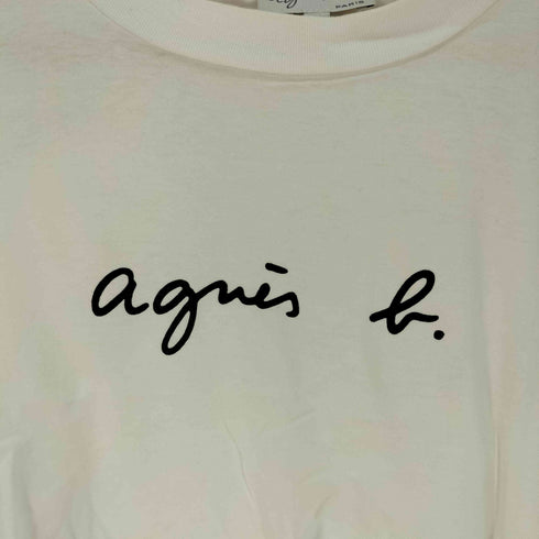 アニエスベー agnes b. 白タグ プリントクロップド丈 Tシャツ レディース JPN:3