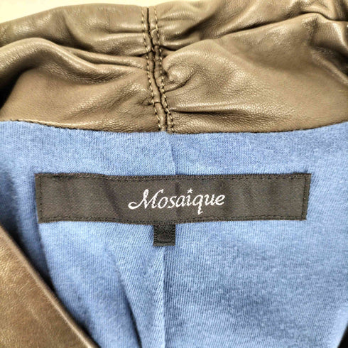 Mosaique ラムレザー ギャザージャケット レディース JPN:38