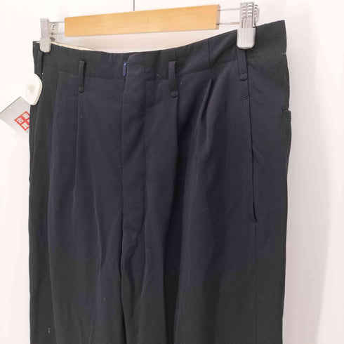 50-60S Deponirtフックボタン 2タック ワイドスラックスパンツ メンズ