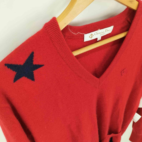 クリスチャンディオール Christian Dior SPORTS / OLD ウール Vネック ニット 星 スター レディース import:L