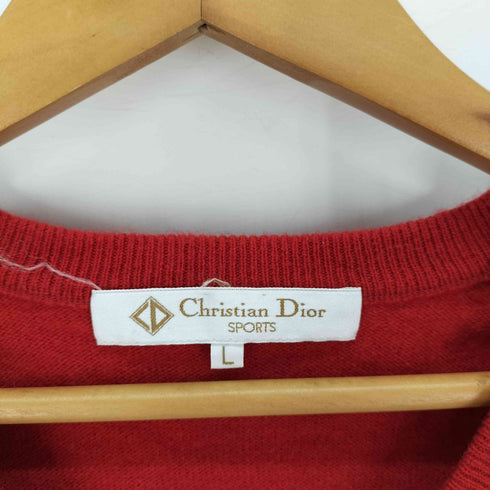 クリスチャンディオール Christian Dior SPORTS / OLD ウール Vネック ニット 星 スター レディース import:L