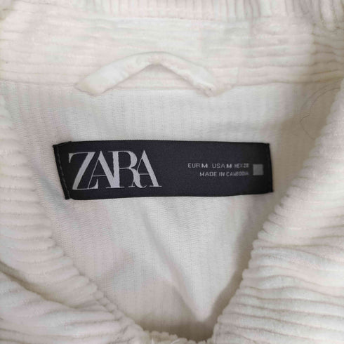ザラ ZARA コーデュロイ カットオフ シャツジャケット レディース import:M