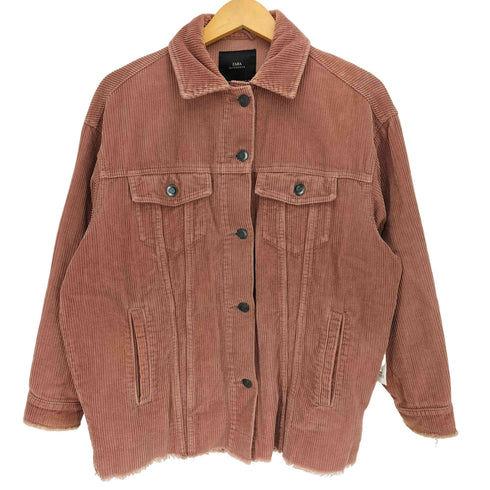 ザラ ZARA OUTERWEAR 太畝 コーデュロイ カッティング シャツ ジャケット レディース import:XS