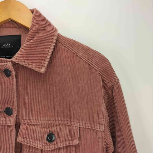 ザラ ZARA OUTERWEAR 太畝 コーデュロイ カッティング シャツ ジャケット レディース import:XS