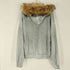 2002worldwide Judgment Fur Zip Hoodie プリント ファー ダブルジップ パーカー メンズ L