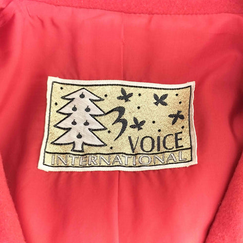 VOICE INTERNATIONAL ヴォイス インターナショナル 袖レザー切替 ウール混 トランプジャケット レディース