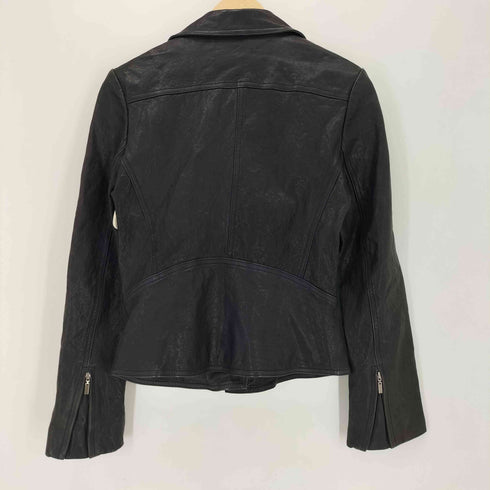 Genuine Leather ラムレザーダブルライダースジャケット レディース M