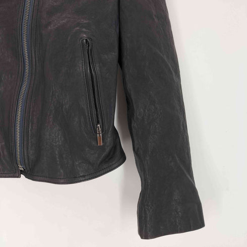 Genuine Leather ラムレザーダブルライダースジャケット レディース M