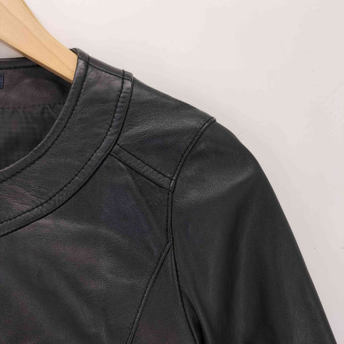 ロペ ROPE Genuine Leather ラムレザー ノーカラージャケット レディース