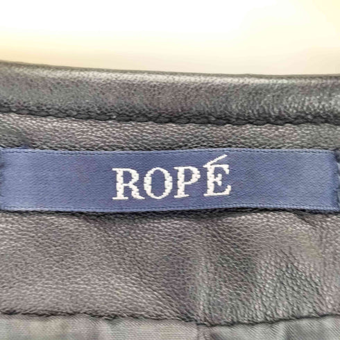 ロペ ROPE Genuine Leather ラムレザー ノーカラージャケット レディース