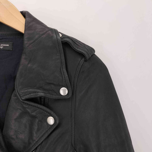 ジャーナルスタンダードレサージュ JOURNAL STANDARD Lessage GOAT LEATHER 山羊革 ダブルライダースジャケット レディース