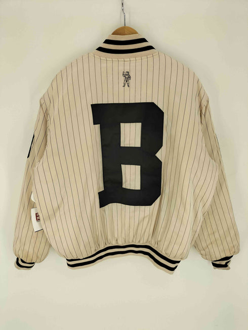 ビリオネアボーイズクラブ Billionaire Boys Club 両面刺繍 ストライプ 裏地キルティング 中綿 ベースボール スタジャン メンズ JPN:L