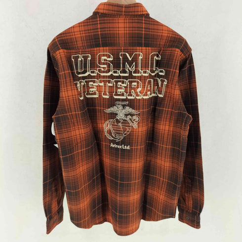 アヴィレックス AVIREX L/S CHECK SHIRT USMC ロングスリーブ チェック シャツ ユーエスエムシー メンズ JPN:L