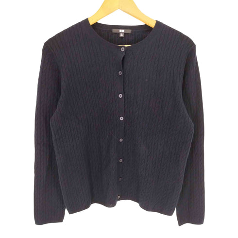 ユニクロ UNIQLO 26AW ミニケーブルクルーネックカーディガン レディース JPN:XL