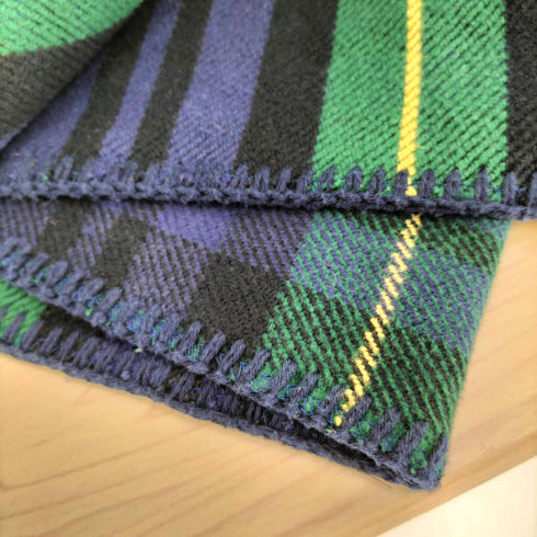 ラルフローレン RALPH LAUREN ミディポニー刺繍 タータンチェック コットン 大判 ブランケット レディース