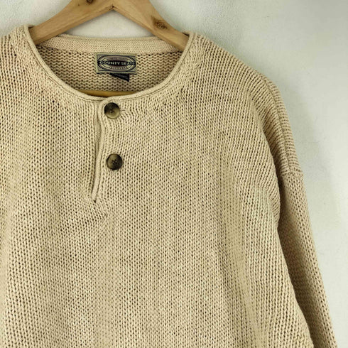COUNTY SEAT リネン混 コットンニット メンズ import:XL