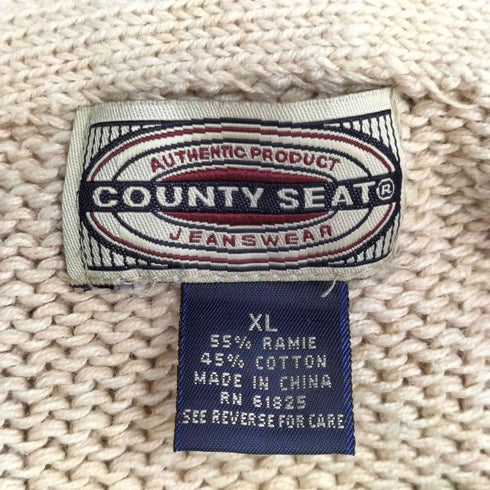 COUNTY SEAT リネン混 コットンニット メンズ import:XL
