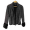 ジョルジオアルマーニ Giorgio Armani ラビットファー レザー ノーカラー ジャケット レディース EUR:42