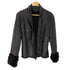 ジョルジオアルマーニ Giorgio Armani ラビットファー レザー ノーカラー ジャケット レディース EUR:42