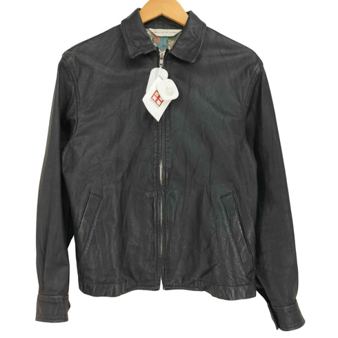 コムデギャルソンシャツ COMME des GARCONS SHIRT 14AW 別注 マーベルヒーロー柄ライニング カウハイドレザー シングルライダースジャケット メンズ