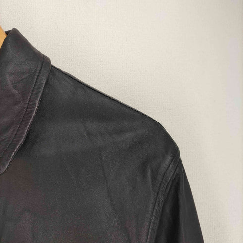 コムデギャルソンシャツ COMME des GARCONS SHIRT 14AW 別注 マーベルヒーロー柄ライニング カウハイドレザー シングルライダースジャケット メンズ