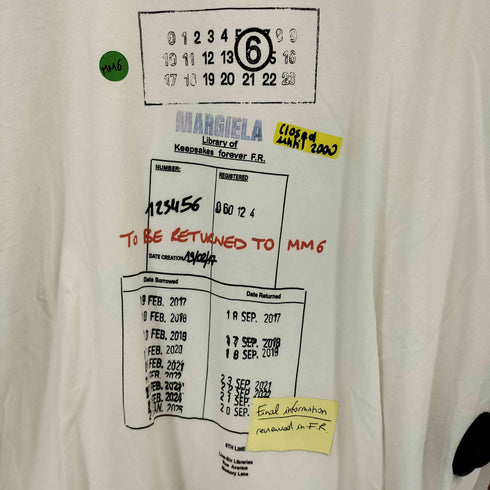エムエムシックスメゾンマルジェラ MM6 Maison Margiela Library Stamp Tシャツ ライブラリースタンプTシャツ メンズ import:L