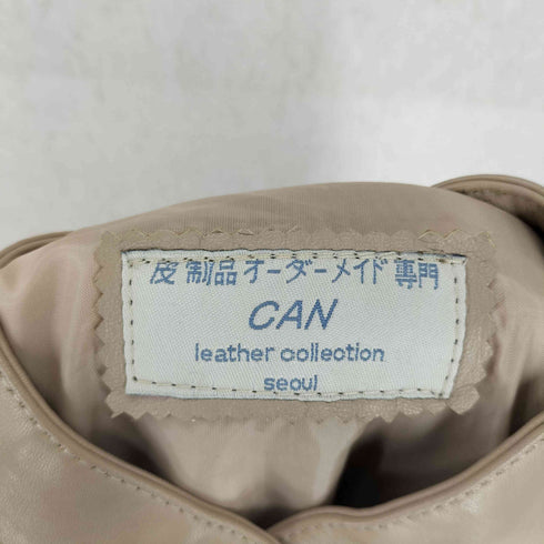 レザー マオカラー ハーフコート レディース