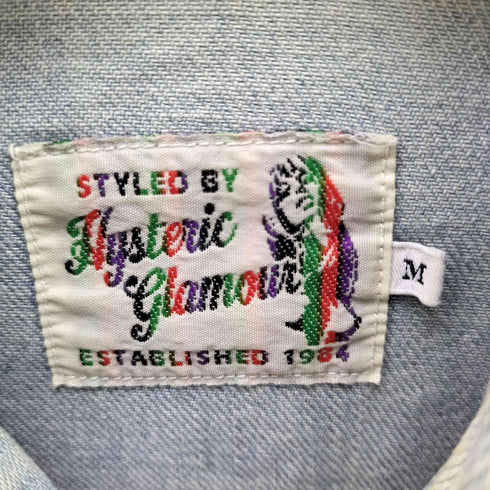ヒステリックグラマー HYSTERIC GLAMOUR 宇宙 ユニコーン 刺繍 ウエスタン L/S デニムシャツ メンズ JPN:M