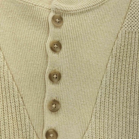 エルエルビーン L.L.Bean 80s USA製 ヘンリーネック コットン長袖ニットセーター メンズ import:L
