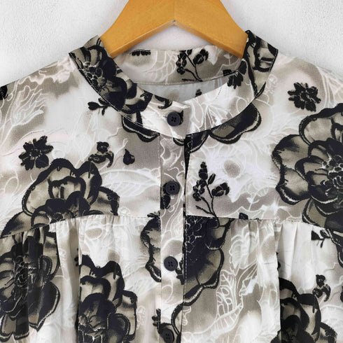 滲み描く花のティアードロングワンピース レディース ONE SIZE