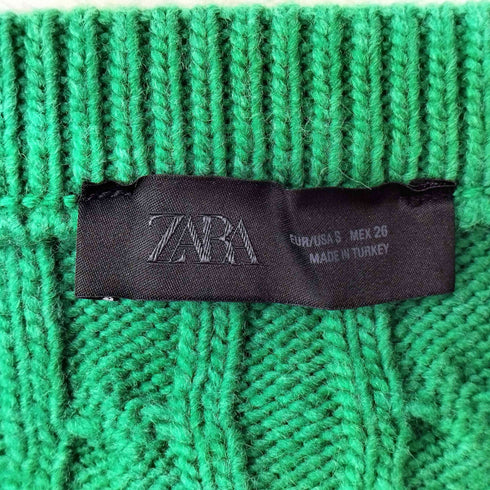 ザラ ZARA Vネック ケーブル ニット セーター レディース import:S
