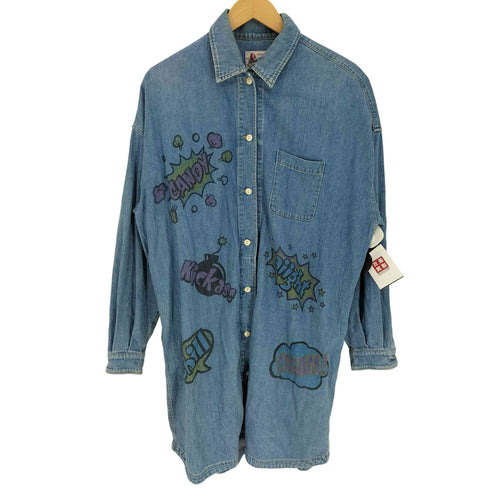 ヒステリックグラマー HYSTERIC GLAMOUR 21SS COMIC LOGO ロングデニムシャツ メンズ FREE