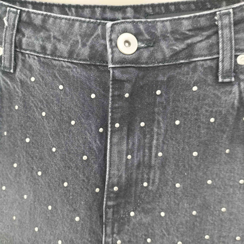 ザラ ZARA ラインストーン ブラック デニム パンツ Y2K レディース 38