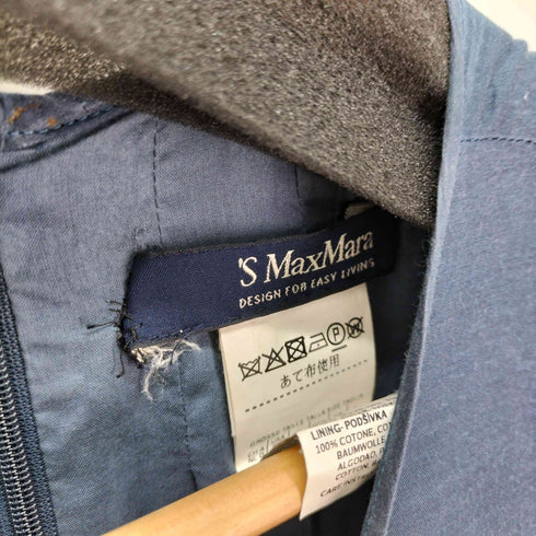 エスマックスマーラ S Max Mara ピンタック プリーツ ノースリーブ コットン マキシ ワンピース レディース JPN:42