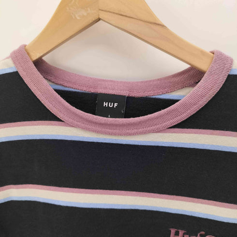 ハフ HUF CO STPIRE[ CREW マルチボーダー クルーネック L/S Tシャツ メンズ import:L