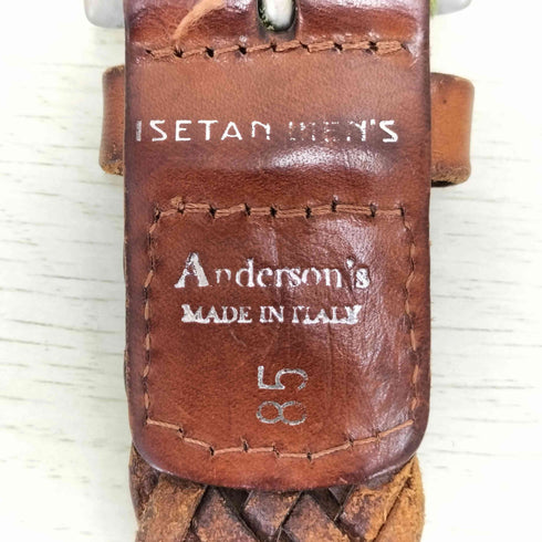 anderson's 編込み メッシュ レザーベルト メンズ