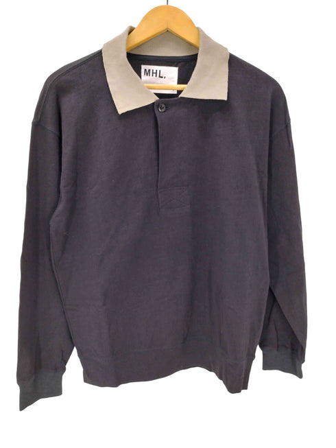 エムエイチエル MHL. MARGARET HOWELL マーガレットハウエル 25SS AIR COTTON JERSEY エアー コットン ジャージー ロング ポロシャツ メンズ import:M