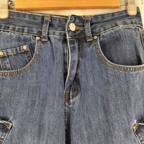 ibyhooli デザイン バギーデニムパンツ レディース